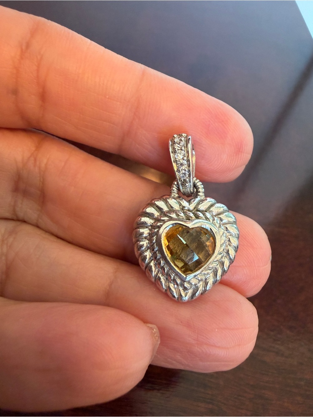 JUDITH RIPKA STERLING SILVER CHARM/PENDANT, CITRINE - Picture 3 of 4